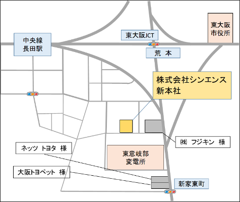 新本社の地図